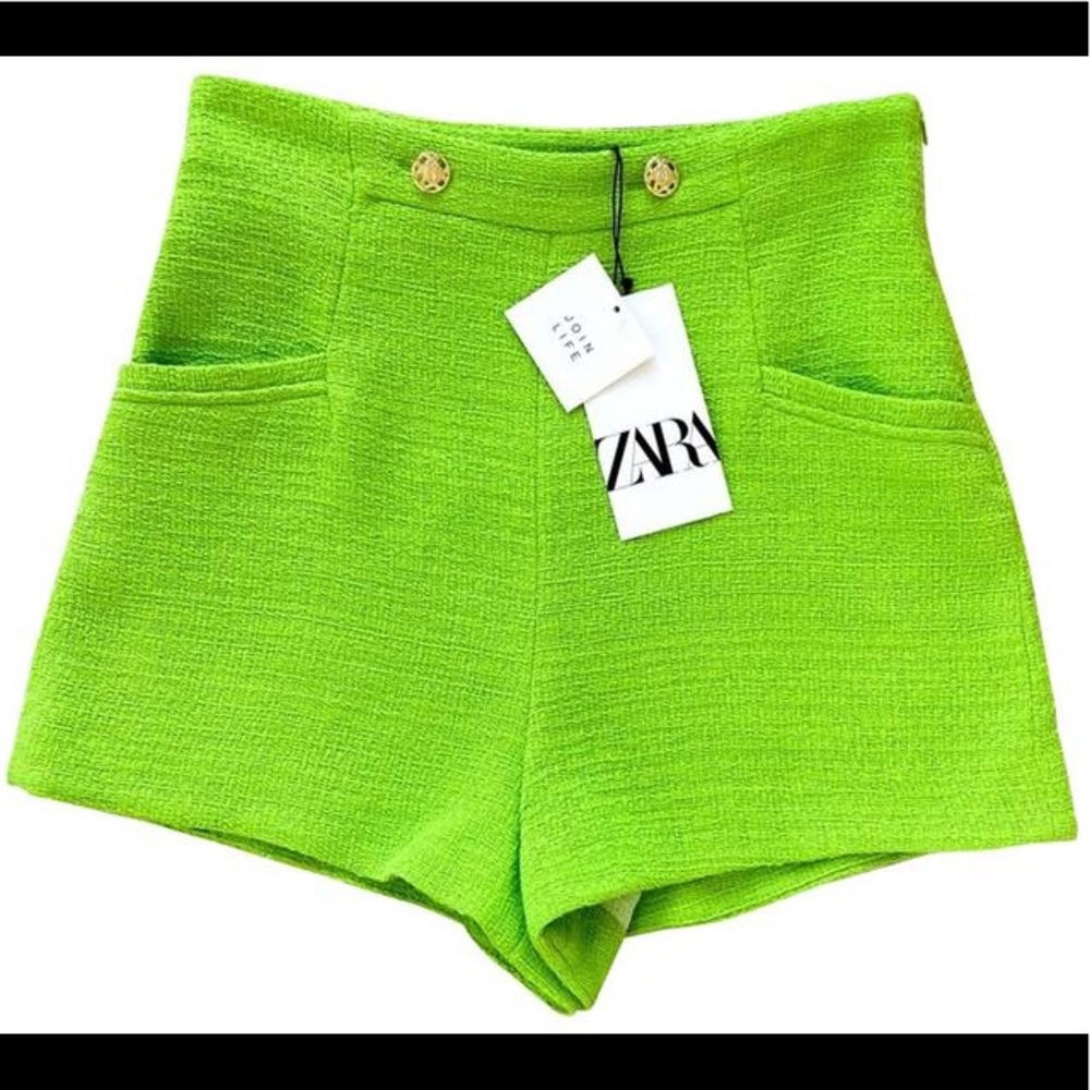 Green tweed Shorts